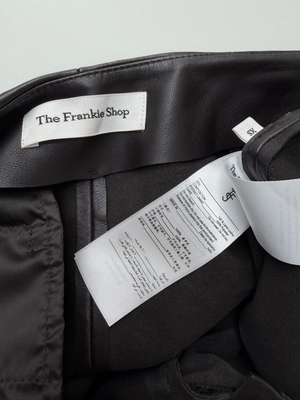 The Frankie Shop Genuine Lambskin Leather Straight Leg Pants Dark Brown Size XS - Picture 5 of 11